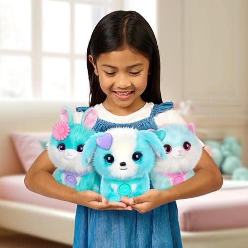 SCRUFFALUVS Blue Surprise Pet, Mystery Plush Toys, Stuffed Animals, Wash to Reveal 1 of 3 Rescue Pets: Puppy, Bunny, or Kitty - Includes 8.7" Deluxe Pet Carrier - Styles May Vary thumbnail 8