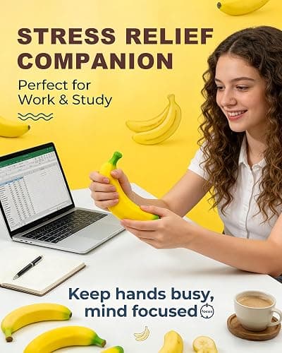 Stretchy Glue-Sand Filled Rubber, Latex Soft Decompression Toy,Squishy Toy, Fake Fruits and Vegetables,High-Elastic Stretchable, Decompression Toy for Adults and Children (Banana-2 Pack) thumbnail 6