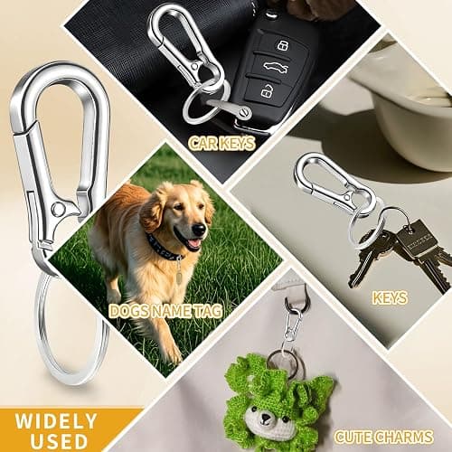 WIVBRNK 4 Pack Keychain, Metal Key Chain, Sturdy Key Ring, Key Rings Key Organizer Keychain Clip Key Chains for Men Women thumbnail 7