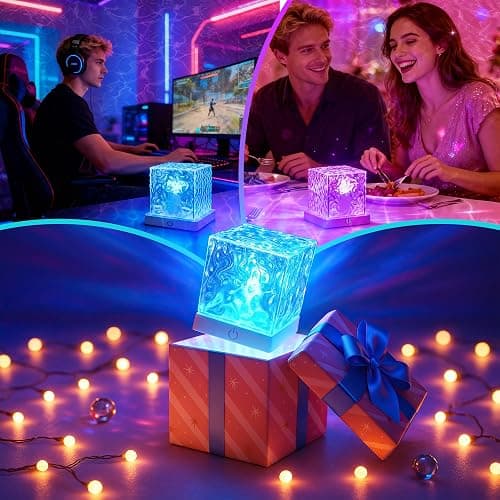 Rechargeable Shower Light No Wiring, 16 Color Changeable Ocean Wave Projector Light, Dimmable Waterproof Shower Lamp with Remote, Rotating Flame Water Ripple Lamp for Shower, Bathroom, Bedroom Decor thumbnail 9