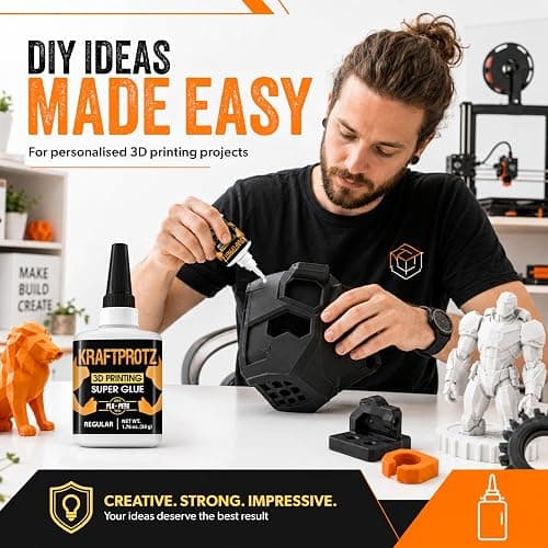 3D Printing Super Glue Liquid 1.75 oz - PLA ABS PETG TPU Instant Adhesive | versatile, precise application, for fine cracks, clear, waterproof, heat resistant, anti-clog cap, filament, PLA ABS PETG TPU thumbnail 7