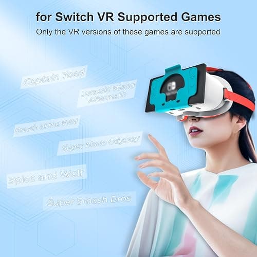 DEVASO Upgraded VR Headset for Nintendo Switch & Switch OLED Model, Switch Virtual Reality Glasses with Adjustable HD Lenses and Comfortable Head Strap, Labo VR Kit Accessories, Cool Stuff for Boys thumbnail 3