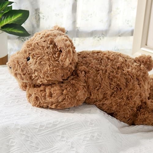 IFX24 10Lbs Weighted Bear Stuffed Animal, 27.5" Sturdy Soft Brown Teddy Bear Plush Toy for Adults, Huggable Companion for Cuddling thumbnail 4