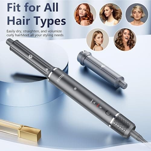 6-in-1 Ionic Hot Air Styler, Powerful High Speed Hair Dryer Brush, Auto Wrap Curler for Fast Drying, Volumizing&Straightening for Multi Styler, Cool Shot Button-No Heat Damage,Gift for All Hair-Travel thumbnail 8