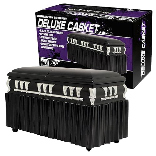 Deluxe Black Casket for Wrestling Action Figures with Removable Base - Image 1
