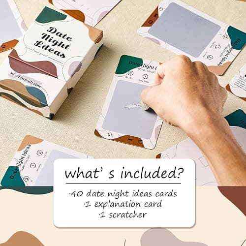 40 Scratch Off Date Night Ideas Cards, Romantic & Adventurous Engagement Couples Games Gifts, Anniversary Newlywed Wedding & Valentines Day Gifts for Him, Her, Boyfriend, Girlfriend, Husband or Wife thumbnail 6