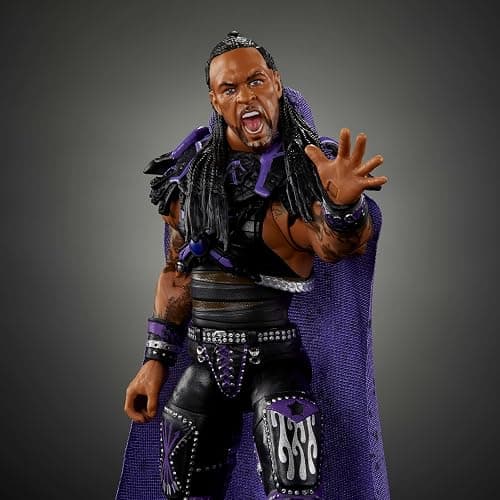 Mattel WWE Ultimate Edition Action Figure & Accessories, 6-inch Damian Priest Collectible Set, Swappable Heads & Hands, 30 Articulation Points thumbnail 4