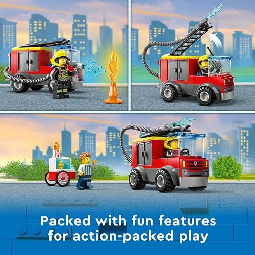 Lego City Fire Station and Fire Engine 60375, Pretend Play Fire Station with Firefighter Minifigures, Educational Vehicle Toys for Kids Boys Girls Age 4+ thumbnail 5