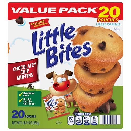 (Value Pack) Little Bites Chocolatey Chip Muffins, 20 individual packs, (1.5 oz each), Made with Real Chocolate Chip Mini Muffins, 30 oz Multipack thumbnail 8