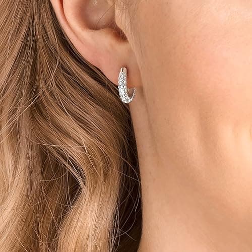 Swarovski Stone Crystal Pierced Hoop Earring Jewelry Collection thumbnail 4