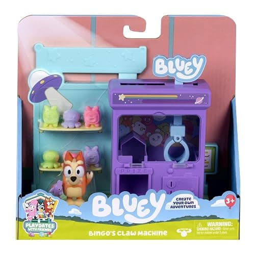 Bluey Bingo's Claw Machine Playset, Working Claw, 6 Prizes | Includes articulated 2.5in Bingo figure with Grey Dancer; from The Claw episode, kids toy ages 3+ - Image 1