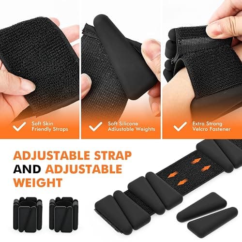 Wrist Weights, Ankle Weights for Women Men, Adjustable Wrist Weighted Bracelet for Home Gym Workout, Running, Yoga, Exercise, Strength Training thumbnail 6