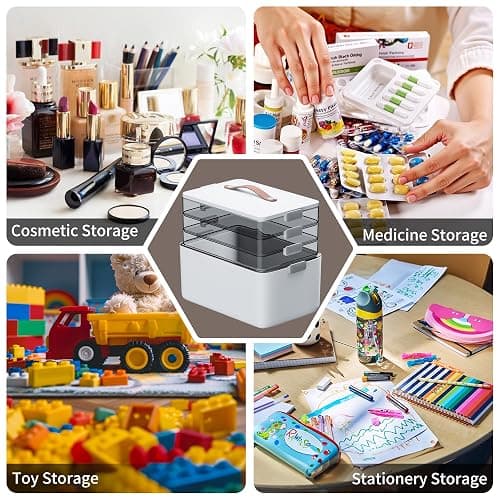 CTIME 4-Tier Medicine Organizer - Portable Medicine Cabinet with Handle | Multipurpose Medical Box, Pill Organizer, Empty First Aid Kit for Home Organization Must thumbnail 8