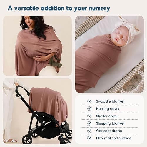 GRSSDER 3 Pack Newborn Swaddle Blankets for Girls, Ultra Soft Stretchy Jersey Knit Extra Large Size 33 x 44 Receiving Blankets for Easy Swaddling Baby Snug and Cozy thumbnail 7