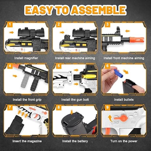 Realistic Toy for Nerf Guns Dart - Electric Sniper Rifle with Scope 120 Soft Bullets 3 Magazine, Automatic Foam Blaster for Boy Age 8-12 Years Old, Indoor Outdoor Present for Adult Kid Holiday thumbnail 5