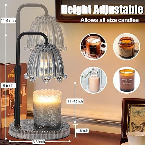 Maromamix Candle Warmer Lamp with Timer - Electric Wax Melt Warmer with Adjustable Height and Dimmer for Scented Candle Wax, Home Fragrance Décor and House Warming Birthday Gifts for Women Mom thumbnail 2