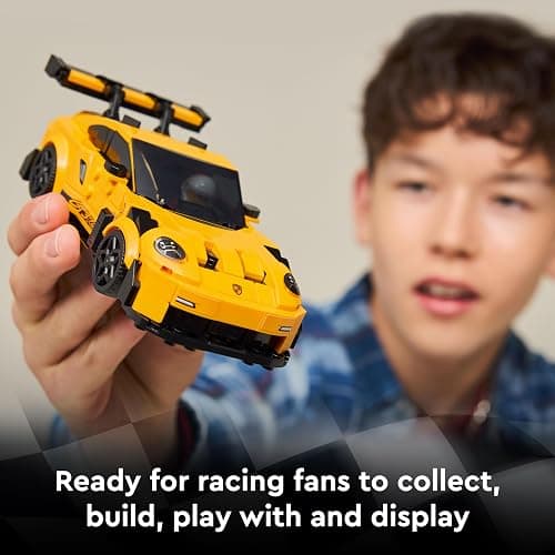 LEGO Speed Champions Porsche 911 GT3 RS Super Car Toy - Car Model Kit with a Driver Minifigure - Birthday Gift for 9+ Year Old Boys - 77239 thumbnail 5