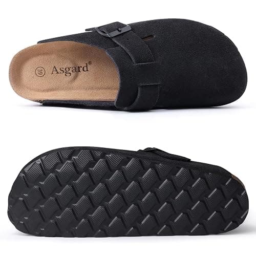 Asgard Genuine Suede Clogs for Women Men Leather Mules Arch Support Potato Shoes with Comfort Cork Footbed thumbnail 3