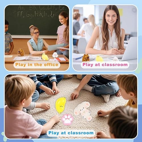AWNOGKUE Taba Squishy Toys Kit 12 Pcs, Fufu Squishy Pack Include Taba Squishy Paw, Hamster, Chick, Dog, Pig, Banana, Bear, Capybara, Squishies for Kids, Sensory Toys for Boys and Girls thumbnail 6