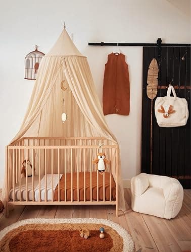 Jollein Baldachin Vintage Nougat - Höhe 245 cm - Betthimmel Babybett Kinderzimmer - Beige thumbnail 2