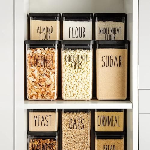 Talented Kitchen Kitchen Adhesive Labels - Waterproof Labels for Storage Bins - Pantry & Jar Stickers for Spices - Pack of 136, 2 x 3 in, Black Text on Clear Vinyl thumbnail 2
