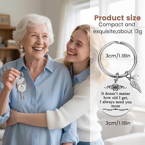 iJuqi Mother's Day Gifts from Daughter Son for Mom Birthday Valentine's Day Christmas Gifts Mom Keychain Mother Keyring thumbnail 4