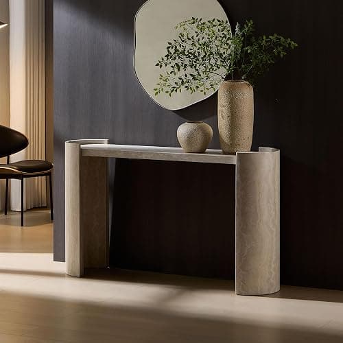 KEVINSPACE 53.15" Console Table SofaTable Narrow EntrywayTable, Wood EntryTable Mid-Century HallwayTable MDF Modern Accent Furniture Behind CouchTable for Living Room, Bedroom - 53.15" Marble thumbnail 7