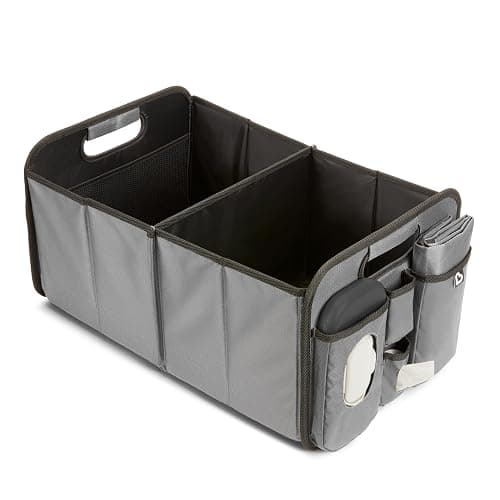Munchkin Out-n-About Trunk Organizer for SUVs and Cars with Portable Changing Pad and Wet Baby Wipes for Diaper Changes On-the-Go, Collapsible, Grey - Image 1