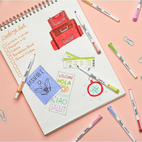 Sharpie S-Note Duo Dual-Tip Creative Highlighters, Assorted Mild Colors, No Bleed, Fine and Chisel Tips, Includes Stand-Up Easel, 16 Count thumbnail 2