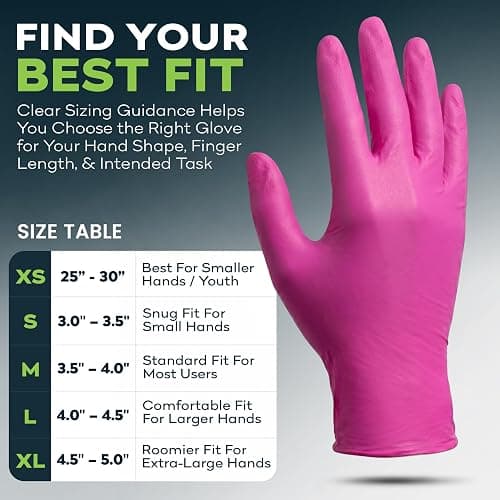 FifthPulse Fuchsia Hot Pink Nitrile Disposable Gloves -3 Mil Medical Exam Nitrile Gloves -Powder and Latex Free thumbnail 8