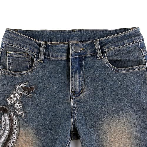 Baggy Denim Pants High Waisted Wide Leg Cargo Jeans Trousers thumbnail 6