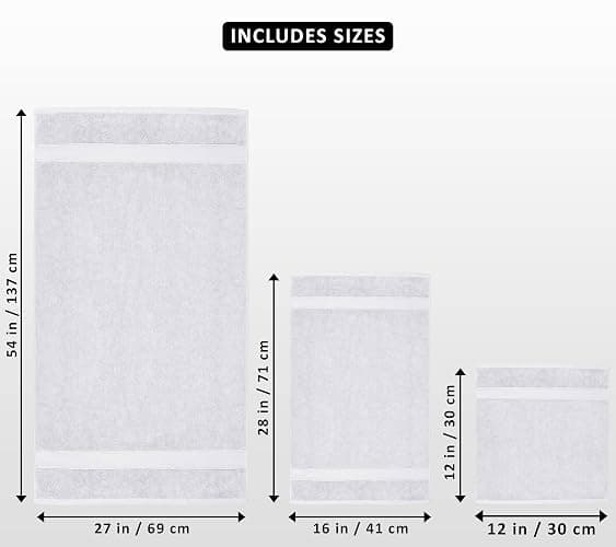 Utopia Towels 8 Piece Luxury Towel Set – Majestic Plush, Super Absorbent & Quicker-to-Dry, Thick 100% Ring Spun Cotton Towels for Bathroom, Spa & Hotel – 2 Bath, 2 Hand, 4 Washcloths, White thumbnail 3