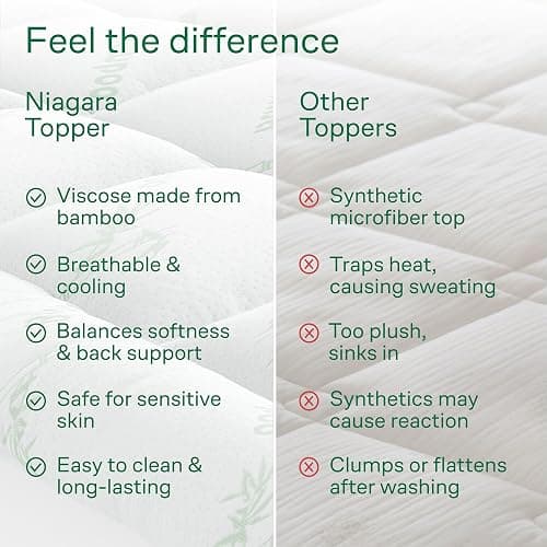 Ultra Soft Queen Size Mattress Topper - Viscose Made from Bamboo Pillow Top Mattress Pad for Back Pain Relief - Naturally Cooling for Hot Sleepers, Green thumbnail 7
