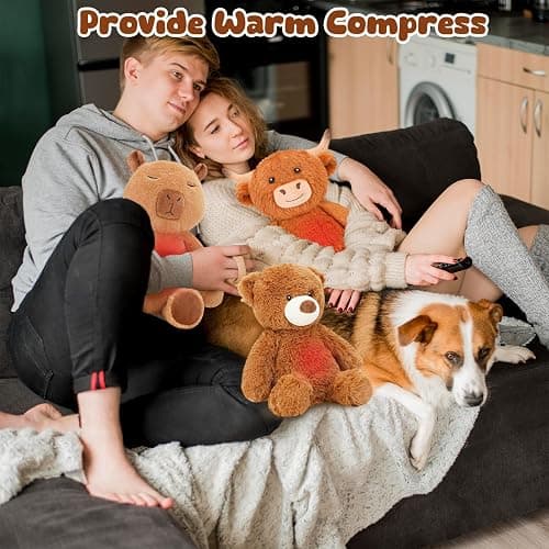 Finebee Weighted Stuffed Animals Bear Plush Heated Microwavable Weighted Plushise Stuffy Lavender Scented Bear Stuffed Animal Calming Gift for Kids and Adults thumbnail 9