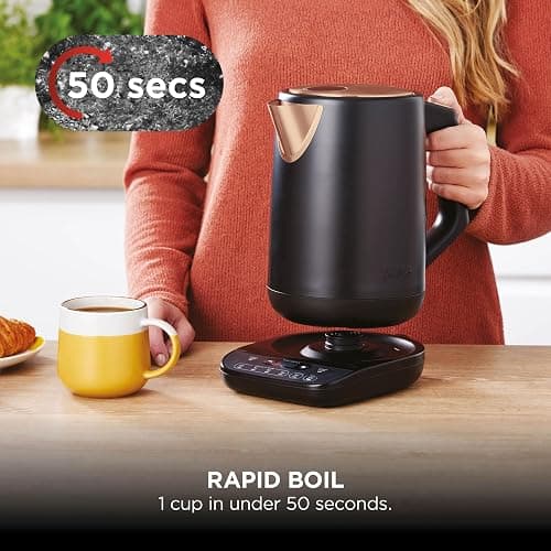 Ninja Perfect Temperature Kettle, LED Display, Black & Copper, KT200UKCP | 1.7L, Easy to Use Kettle with Rapid Boil and Temperature Control & Hold thumbnail 2