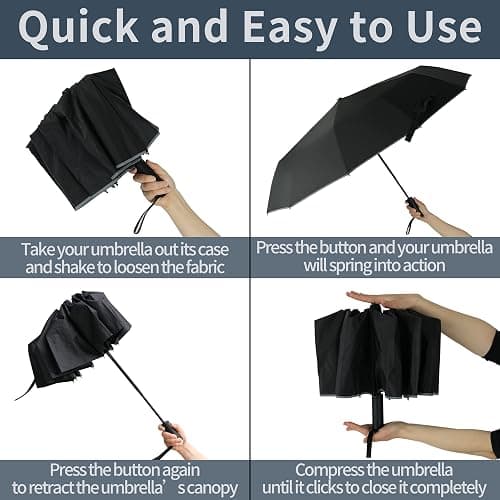 BAODINI Small UV Protection Travel Umbrella Compact for Rain and Sun UPF 50+ 41 inch Portable Umbrella for Women and Men thumbnail 5