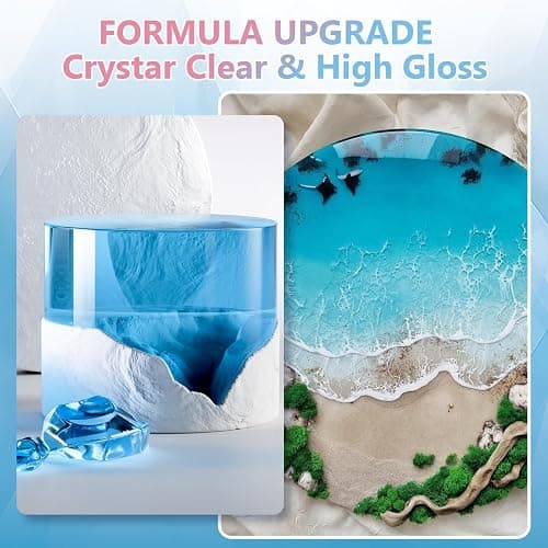Epoxy Resin 1Gallon - Crystal Clear Epoxy Resin Kit - No Yellowing No Bubble Art Resins Casting for Art Crafts, Jewelry Making, Wood & Molds(1/2 Gallon x 2) thumbnail 2