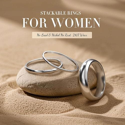 Diamday S925 Sterling Silver Rings for Women Men High Polished Sterling Silver Band Thumb Stackable Ring Comfort Fit 1mm 2mm 4mm thumbnail 6