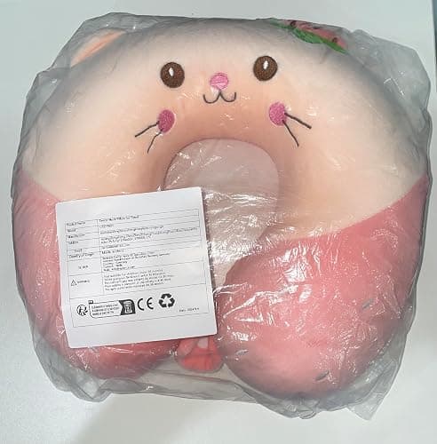 Fentar Neck Pillow for Travel, Memory Foam Kids Travel Pillow, Removable Travel Neck Pillow with Zips, Cute Cartoon Plane Pillow, Comfortable Adult Kids Travel Pillow for Airplane Camping Car Sleeping - Pink thumbnail 9