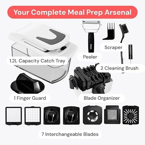 Fullstar The Original Pro Chopper - Vegetable Chopper and Spiralizer, Food Chopper with Container, Fruit Slicer, Kitchen Gadgets & Gifts, Home Essentials (9 in 1, White) thumbnail 8