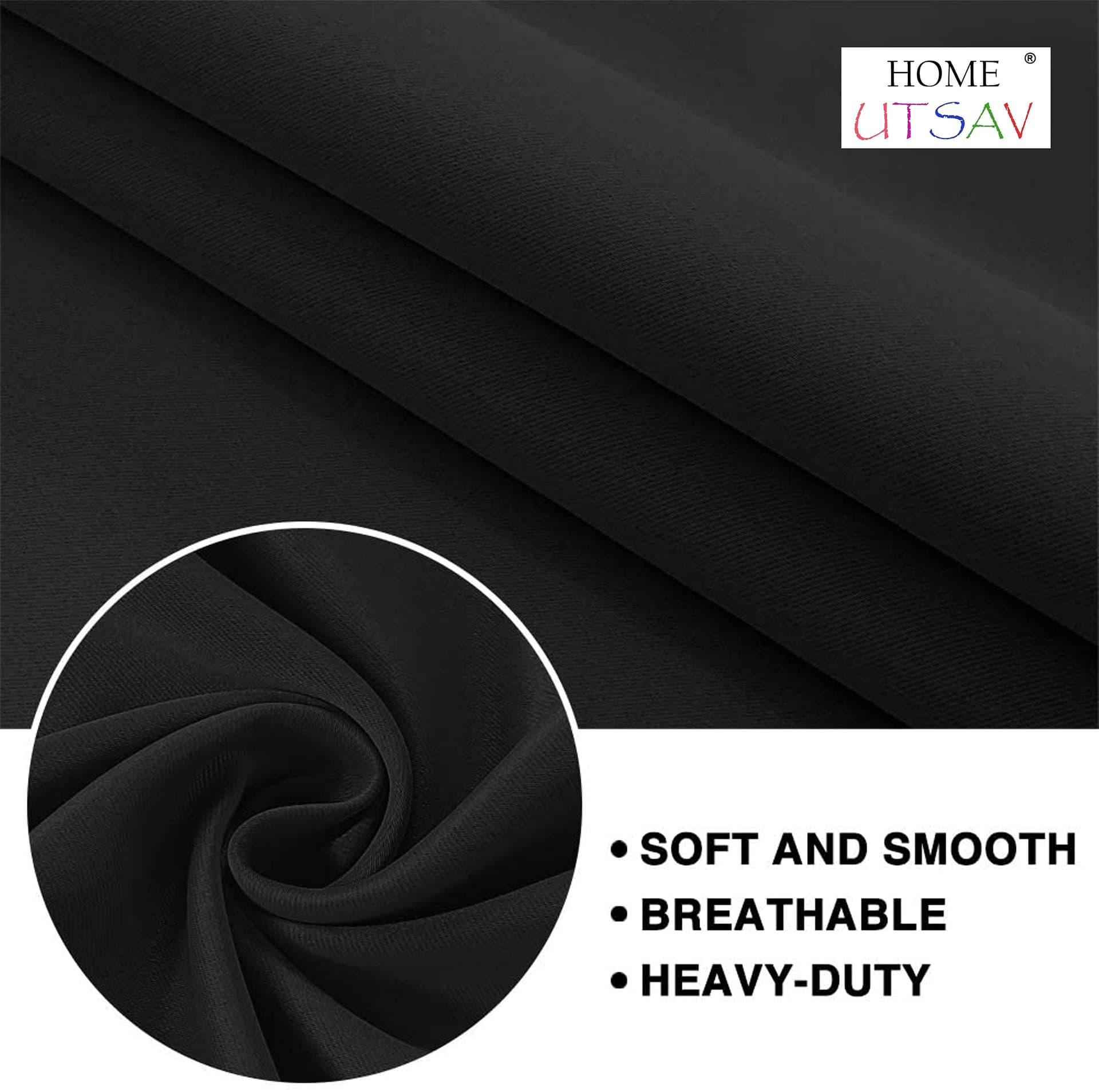 Home UTSAV 1 Piece Faux Silk 100% Opaque Blackout Curtains for Window 5 Feet, Baby Pink (Baby Pink, 5 Feet (1Pc)) | Solid thumbnail 7