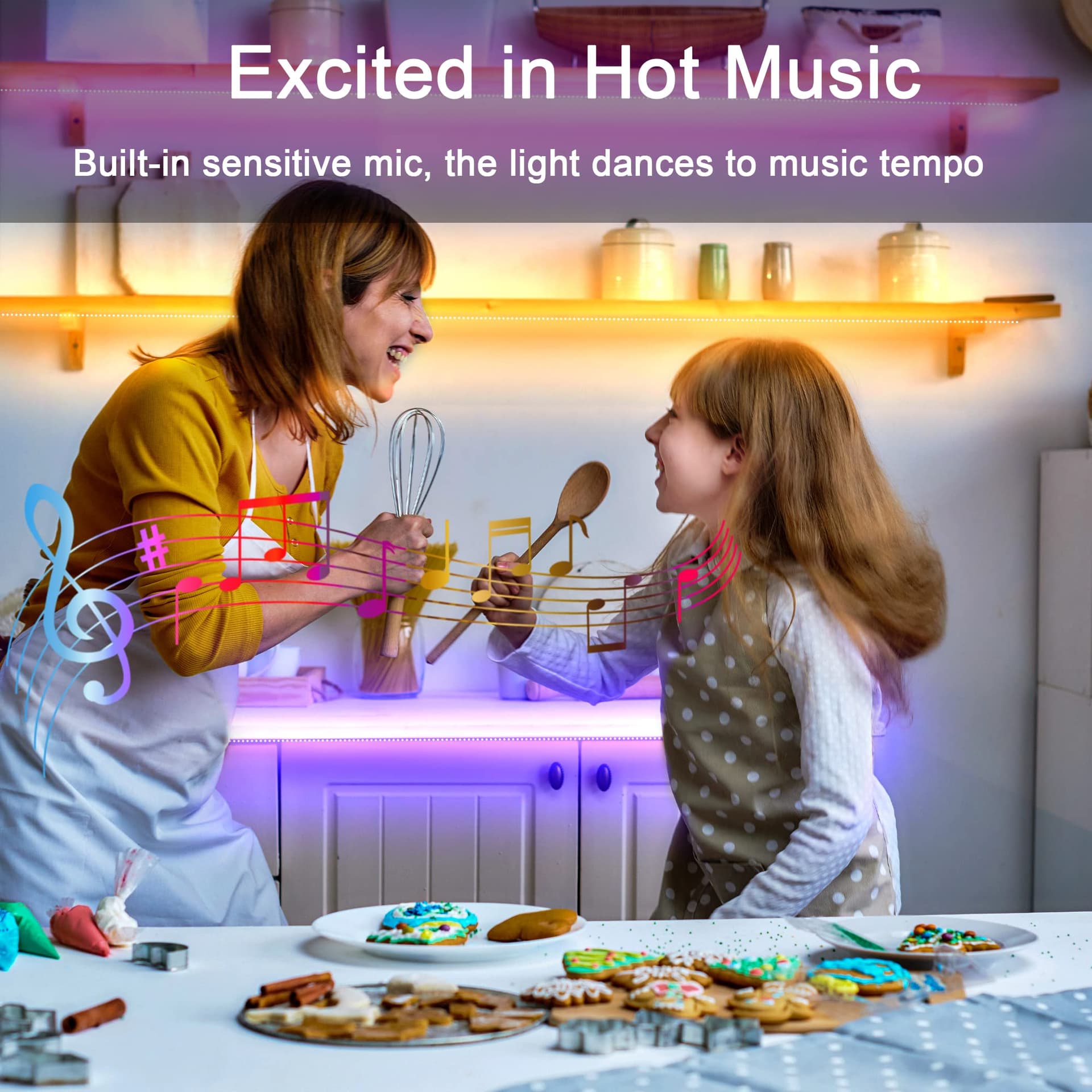 Bluetooth LED Strip Lights 50m, Cozylady 164FT LED RGB LED Light Strips Music Sync Color Changing APP Control Flexible String Lights for Home Kitchen Bar Bedroom Decor, Children's Room Decorations thumbnail 4
