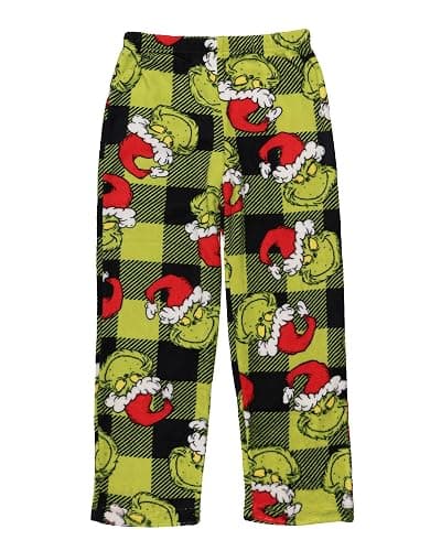 Dr. Seuss The Grinch Pajamas Kid's Santa Hat Buffalo Plaid Lounge Pants Pajama Bottoms thumbnail 6