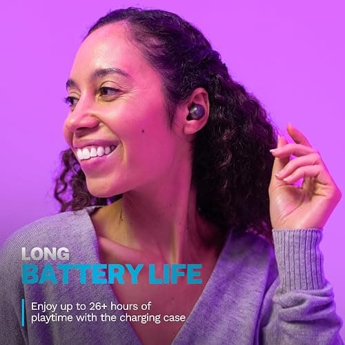 JLab Go Air Pop+ True Wireless Earbuds, in Ear Headphones, Bluetooth Earphones, 35H Playtime Ear Buds, Bluetooth Earbuds with Microphone, USB-C Charging Case, Dual Connect, EQ3 Sound, Clear thumbnail 4