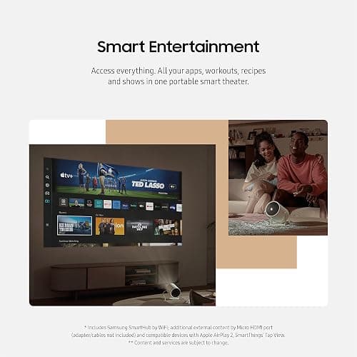 Samsung 30” - 100” The Freestyle 2nd Gen with Gaming Hub Smart Portable Projector, FHD, HDR, Big Screen Home Theater Experience, 360 Sound, SP-LFF3CLAXXZA, 2023 Model thumbnail 5