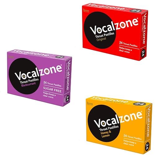 Vocalzone Pastilles 3 Flavour Bundle. for Hard Working Voices. Multi-Pack (3 x 24) Including Honey & Lemon, Blackcurrant & Original. - Image 1