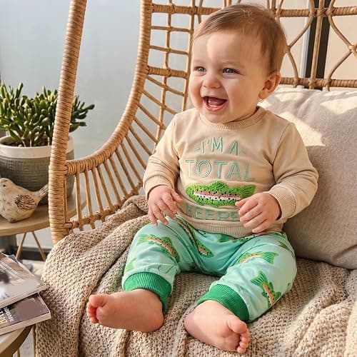 Toddler Baby Boy Fall Winter Clothes Letters Crewneck Sweatshirt Pants Sets | Toddler Baby Boy Fall Winter Clothes Letters Fish Embroidery Crewneck Sweatshirt Pants Sets Cute Baby Boy Outfits thumbnail 3
