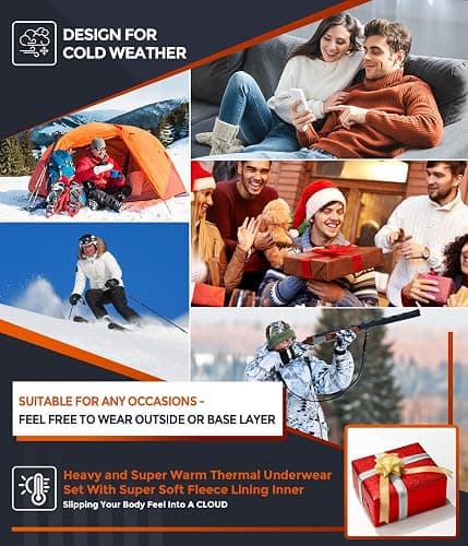 CL convallaria Thermal Underwear Long Johns Set Mens Winter Gift Hunting Gear Sport Base Layer Bottom Top thumbnail 6