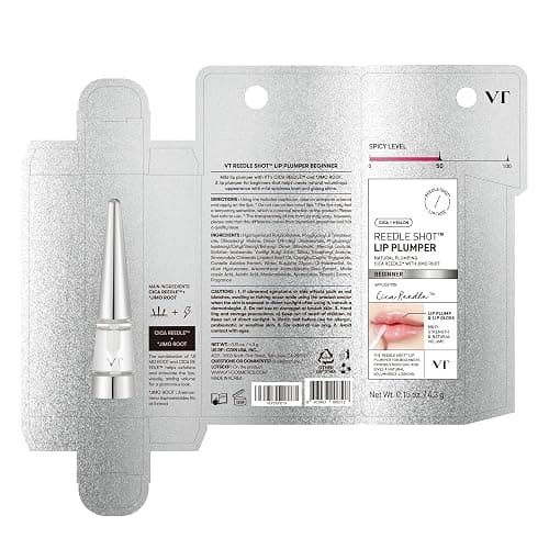 VT COSMETICS Reedle Shot Lip Plumper, Hydrating & Volumizing Clear Lip Gloss, Microneedling Effect & Hyaluronic Acid for Fuller, Smoother Lips, Stocking Stuffers, 0.15 oz (4.3 g) (Beginner) thumbnail 8
