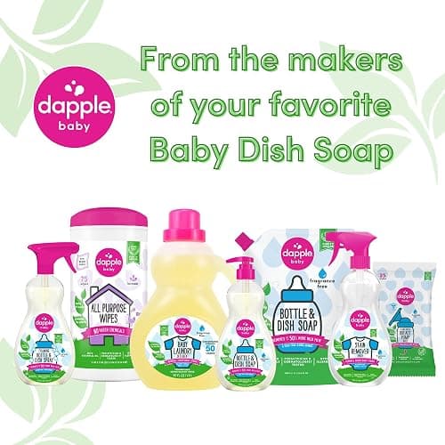 Dapple Baby Bottle Soap, Hypoallergenic Dish Soap for Baby Bottles, Powered by Plants, 1 Pump Included, Packaging May Vary, Fragrance Free, 16.9 Fl Oz (Pack of 3) thumbnail 11